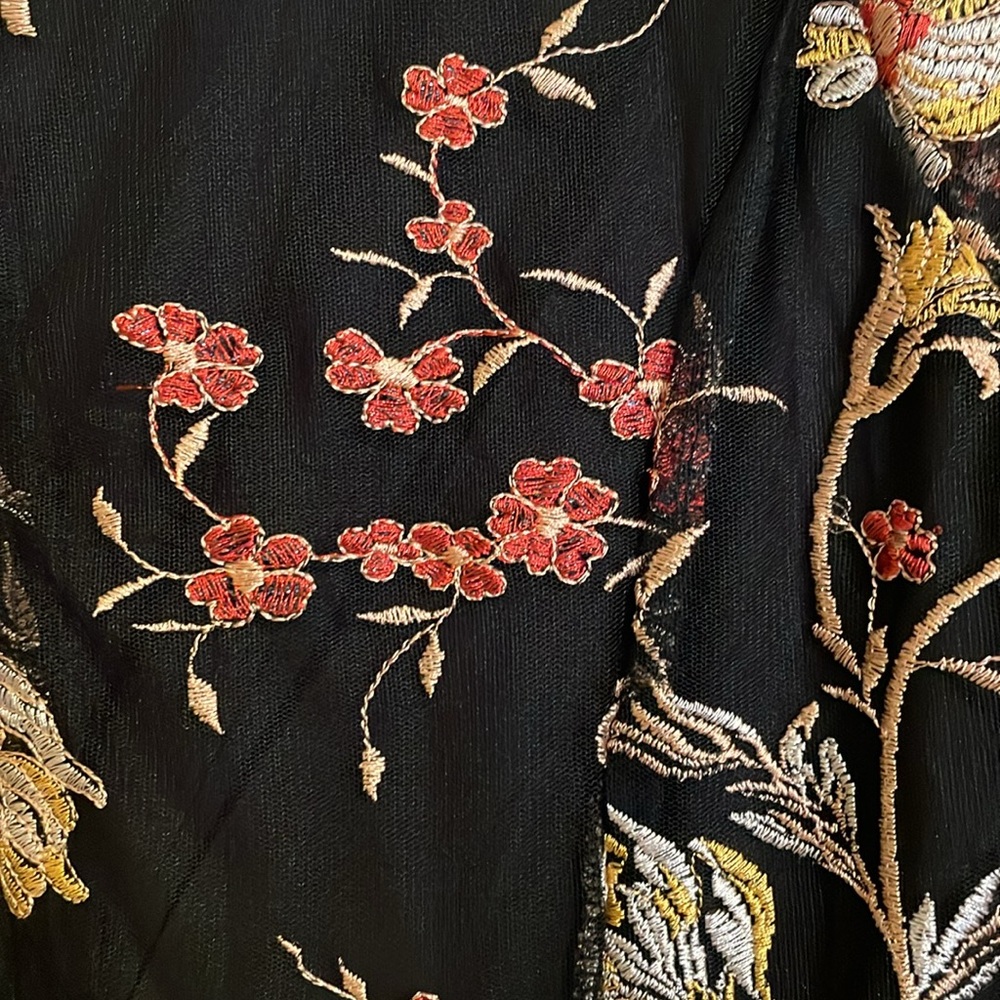 Reba Embroidered  Midi Dress